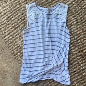 Loft brand- XS Petite. Tank top with knot twist in the front. Super cute!